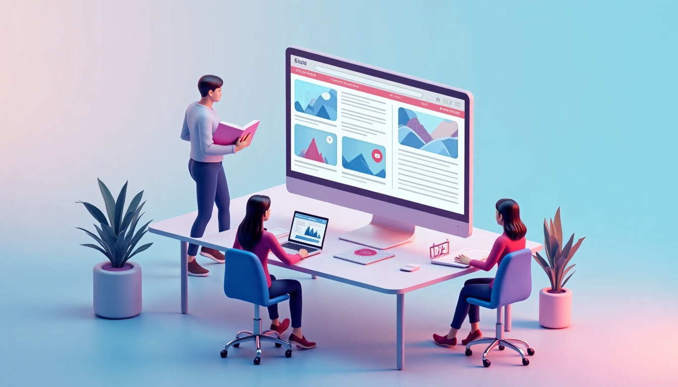 Un grafic cu elemente de web design pentru afaceri în Ploiești, ilustrând strategii de succes